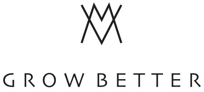 Logo GrowBetter, color negro.