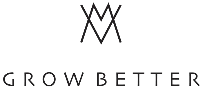 Logo GrowBetter, color negro.